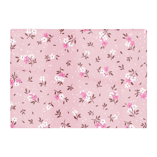 Pretty Pink Flower Pattern Glass Chopping Board