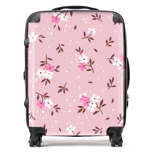 Pretty Pink Flower Pattern Suitcase