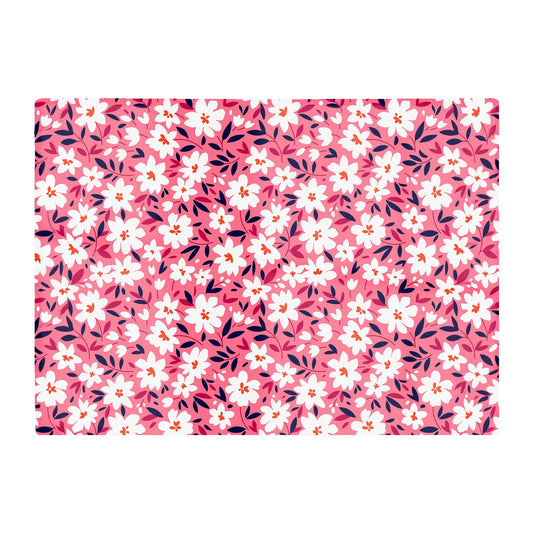 Small Cute White Flower Pattern Glass Chopping Board