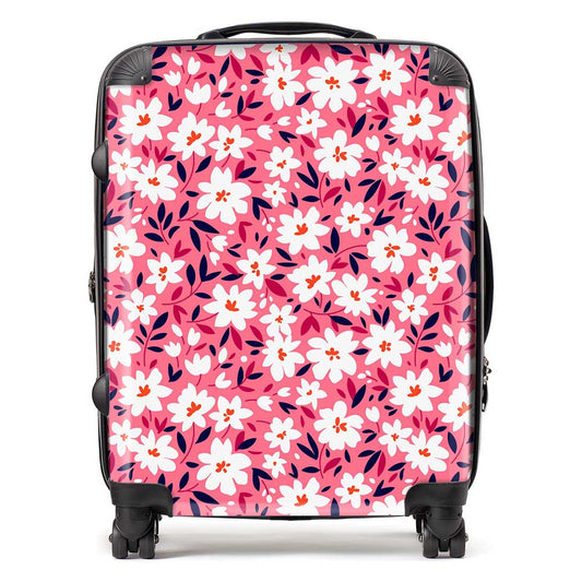 Small Cute White Flower Pattern Suitcase