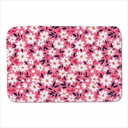 Small Cute White Flower Pattern Sherpa Blanket
