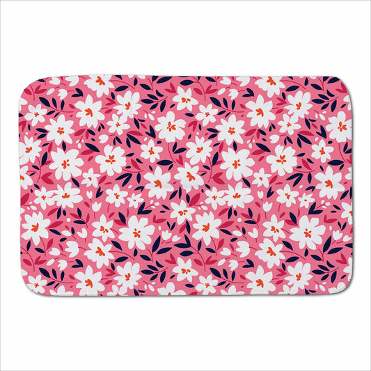 Small Cute White Flower Pattern Sherpa Blanket