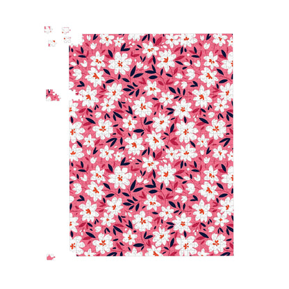 Small Cute White Flower Pattern Jigsaw Puzzle