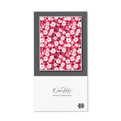 Small Cute White Flower Pattern Jigsaw Puzzle