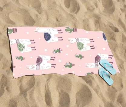 Happy Lama Beach Towel