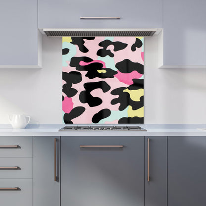 Colourful Leopard Print Kitchen Splashback