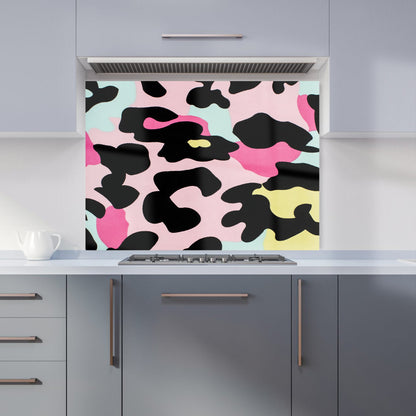 Colourful Leopard Print Kitchen Splashback
