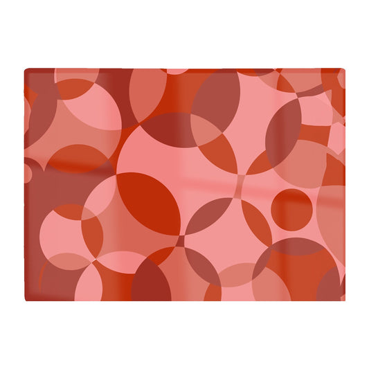 Red Circle Pattern Glass Chopping Board