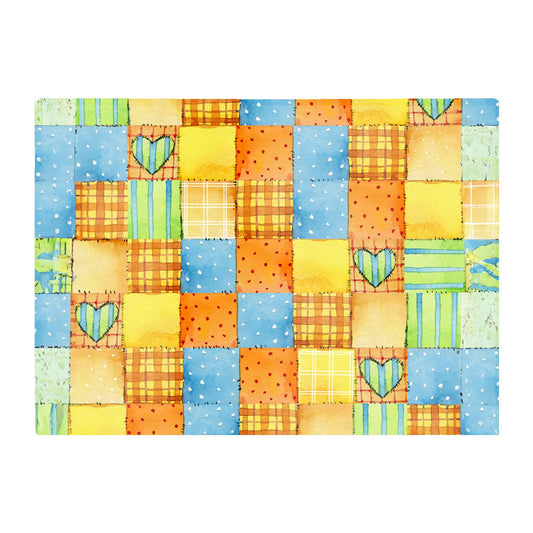Baby Watercolour Blanket Pattern Glass Chopping Board