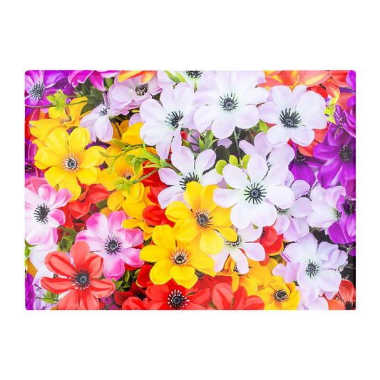 Spring Flowers Glass Chopping Board
