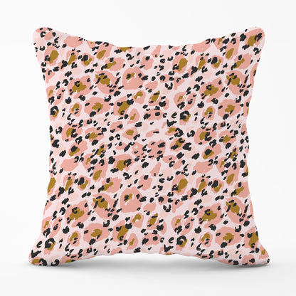Hand Drawn Pink Leopard Print Cushions