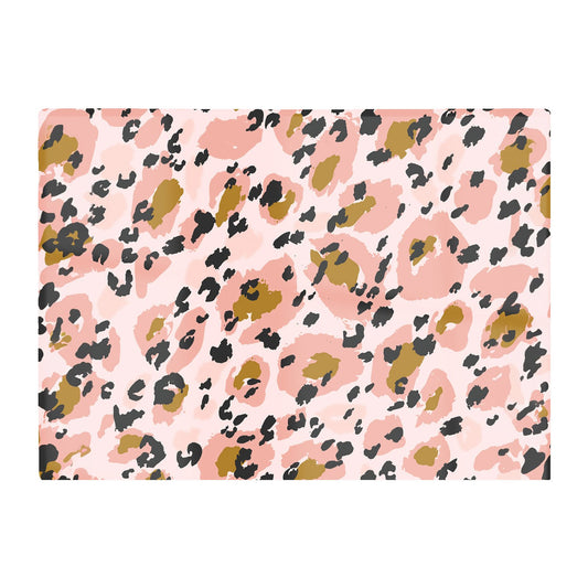 Hand Drawn Pink Leopard Print Glass Chopping Board