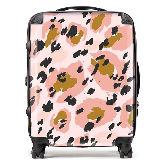 Hand Drawn Pink Leopard Print Suitcase