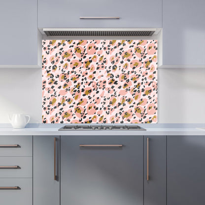 Hand Drawn Pink Leopard Print Kitchen Splashback