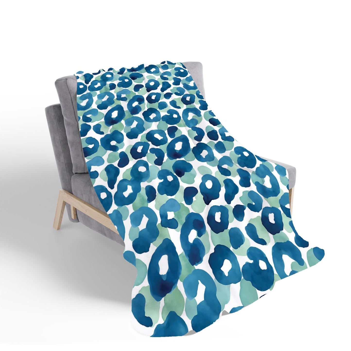 Watercolour Leopard Print Sherpa Blanket