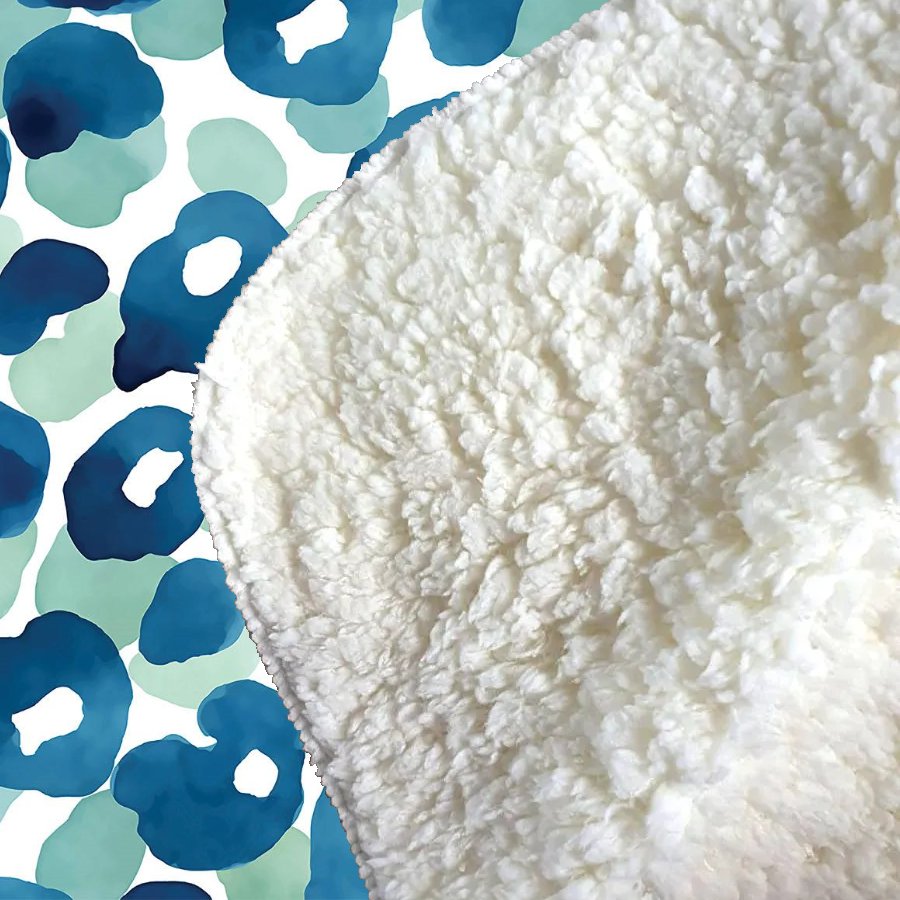 Watercolour Leopard Print Sherpa Blanket