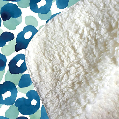 Watercolour Leopard Print Sherpa Blanket
