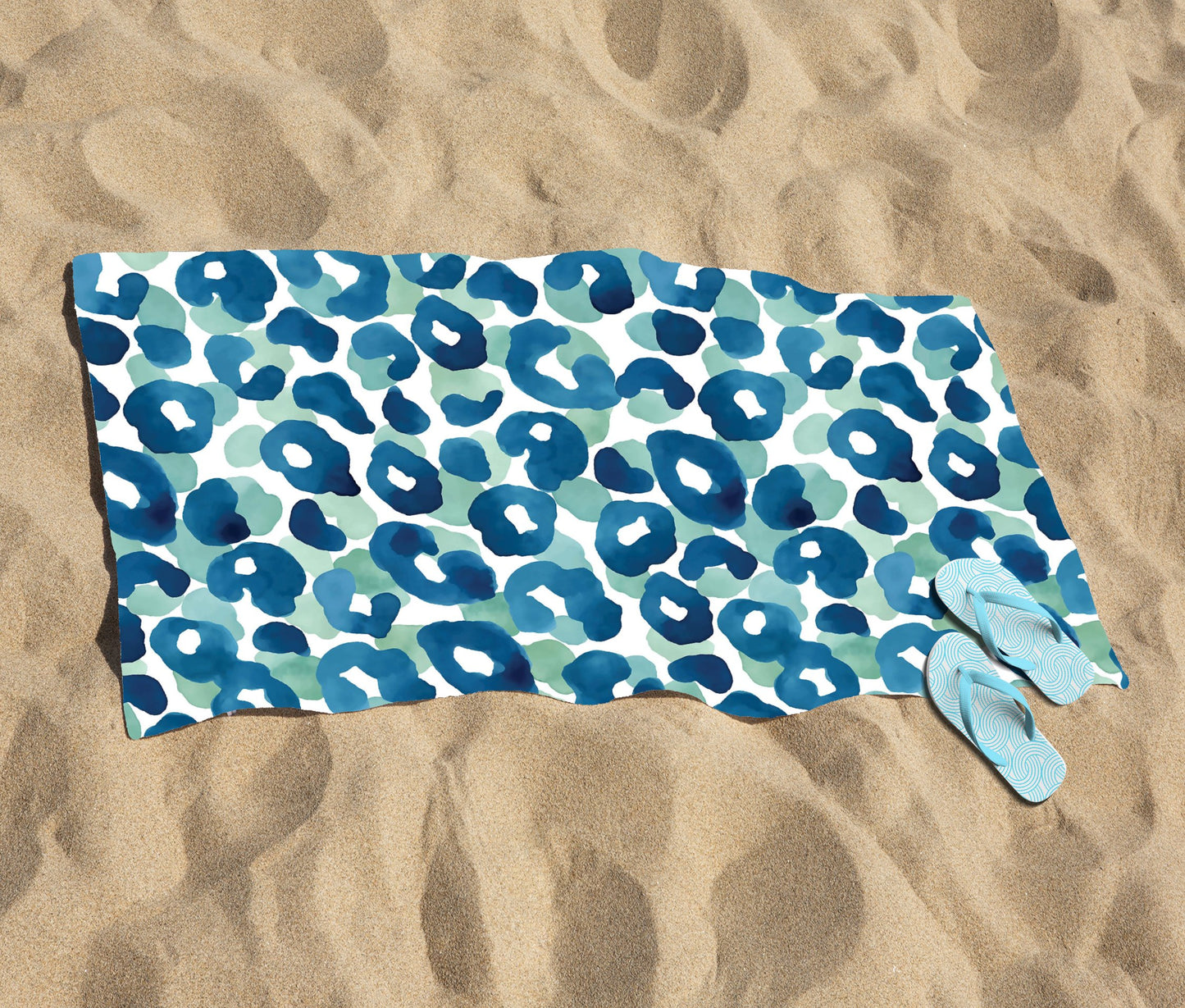 Watercolour Leopard Print Beach Towel