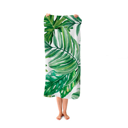Exotic Rainforest Leaves Beach Towel