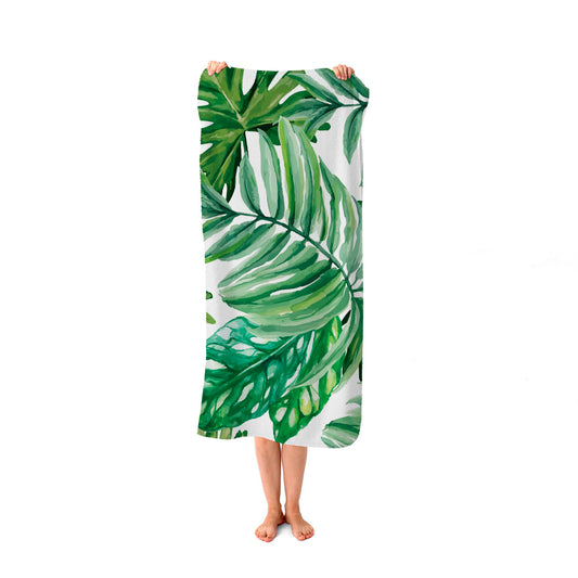 Exotic Rainforest Leaves Beach Towel