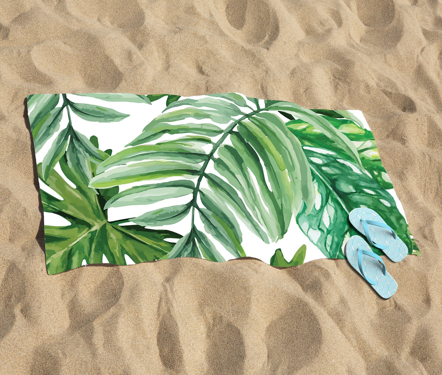 Exotic Rainforest Leaves Beach Towel