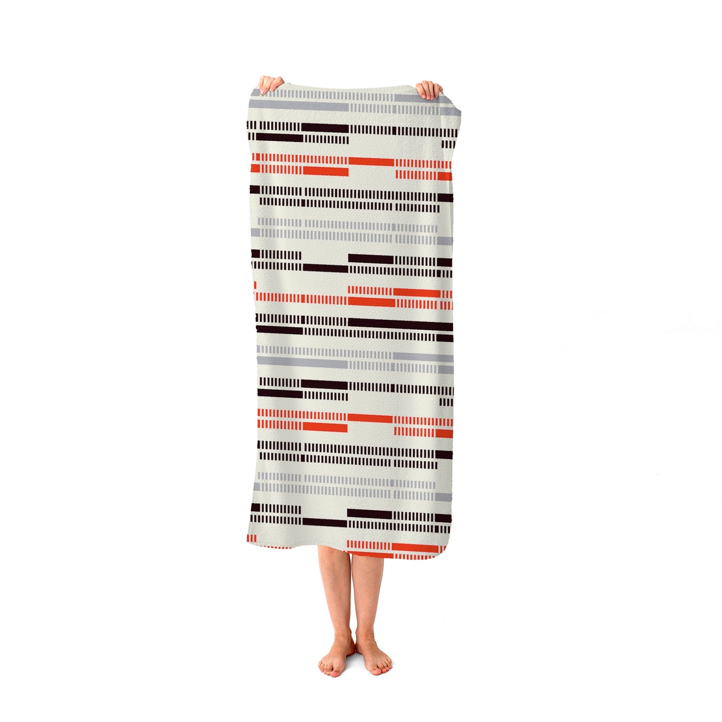 Dashed Stroke Pattern Beach Towel