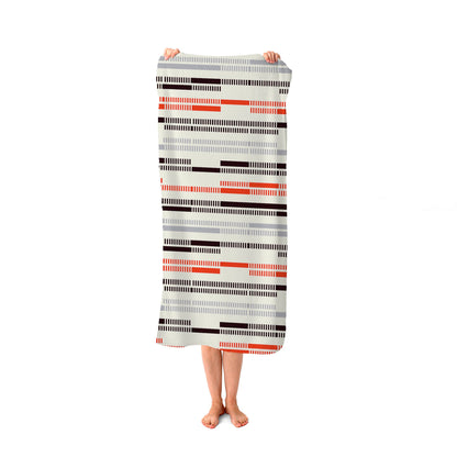 Dashed Stroke Pattern Beach Towel
