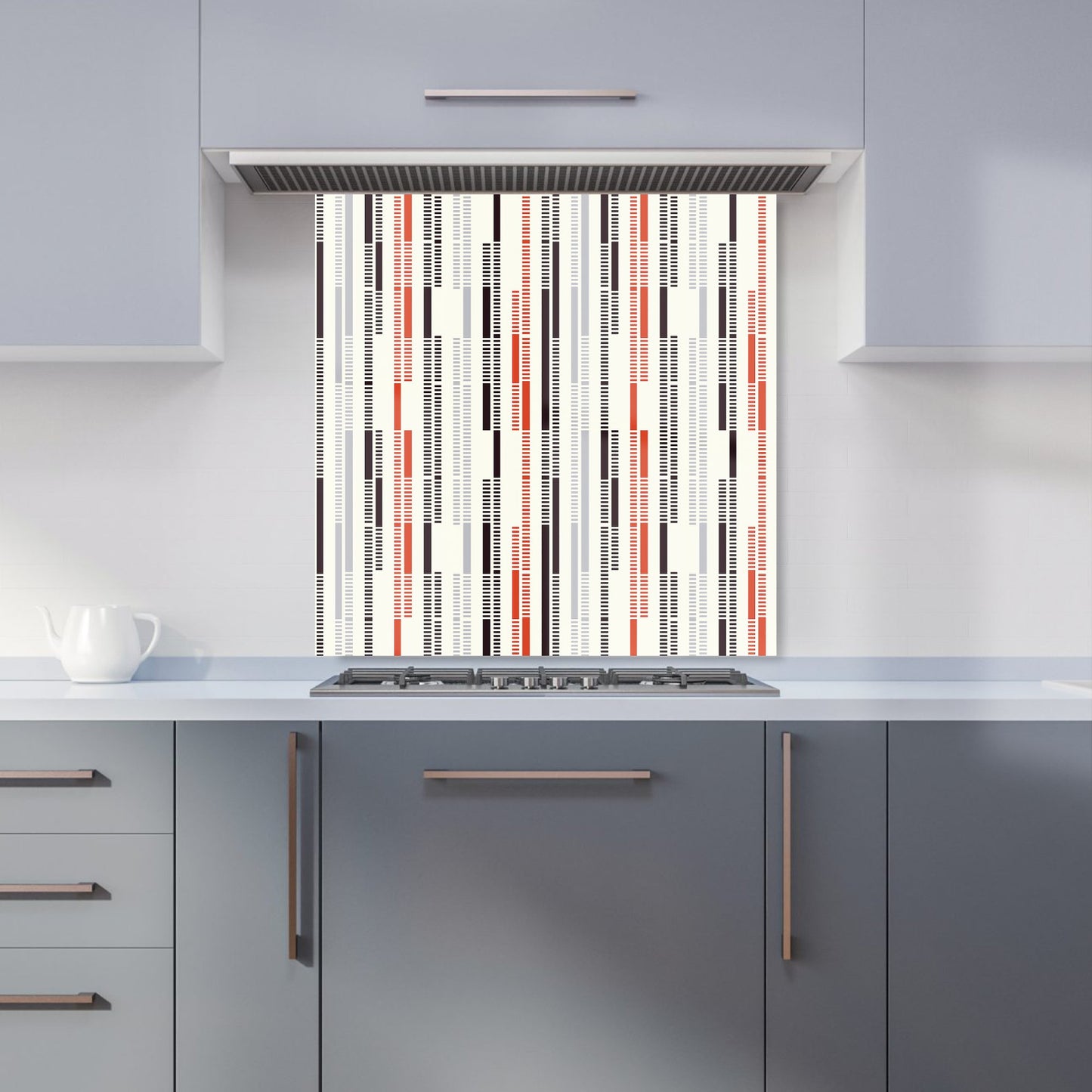 Dashed Stroke Pattern Kitchen Splashback