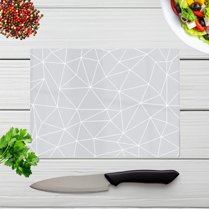 Geometric Triangle Pattern Glass Chopping Board