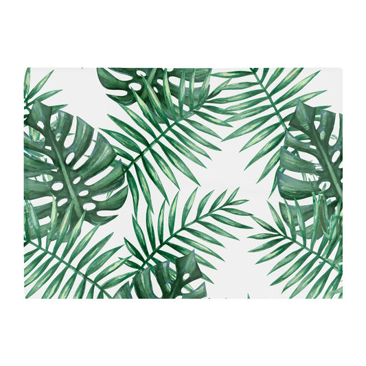 Watercolour Tropical Leaves Glass Chopping Board