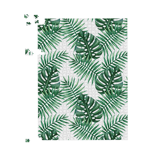 Watercolour Tropical Leaves Jigsaw Puzzle