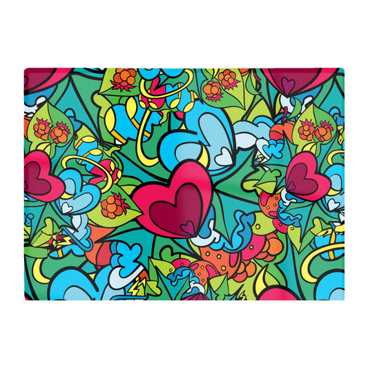 Hippie Psychedelic Pattern Glass Chopping Board