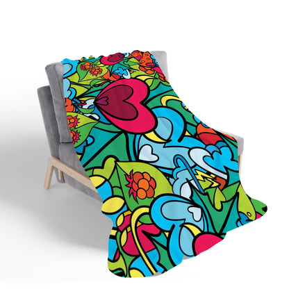 Hippie Psychedelic Pattern Sherpa Blanket