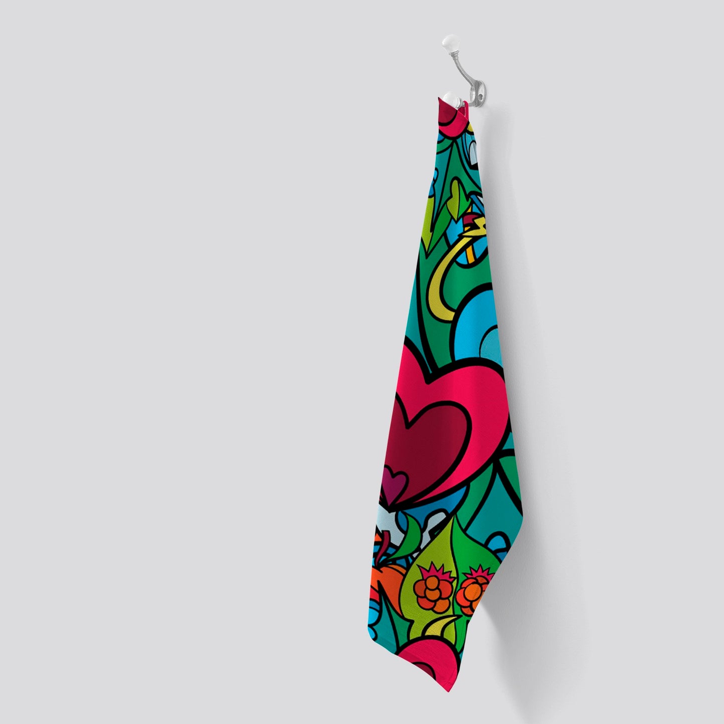 Hippie Psychedelic Pattern Tea Towel