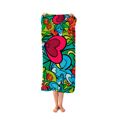 Hippie Psychedelic Pattern Beach Towel