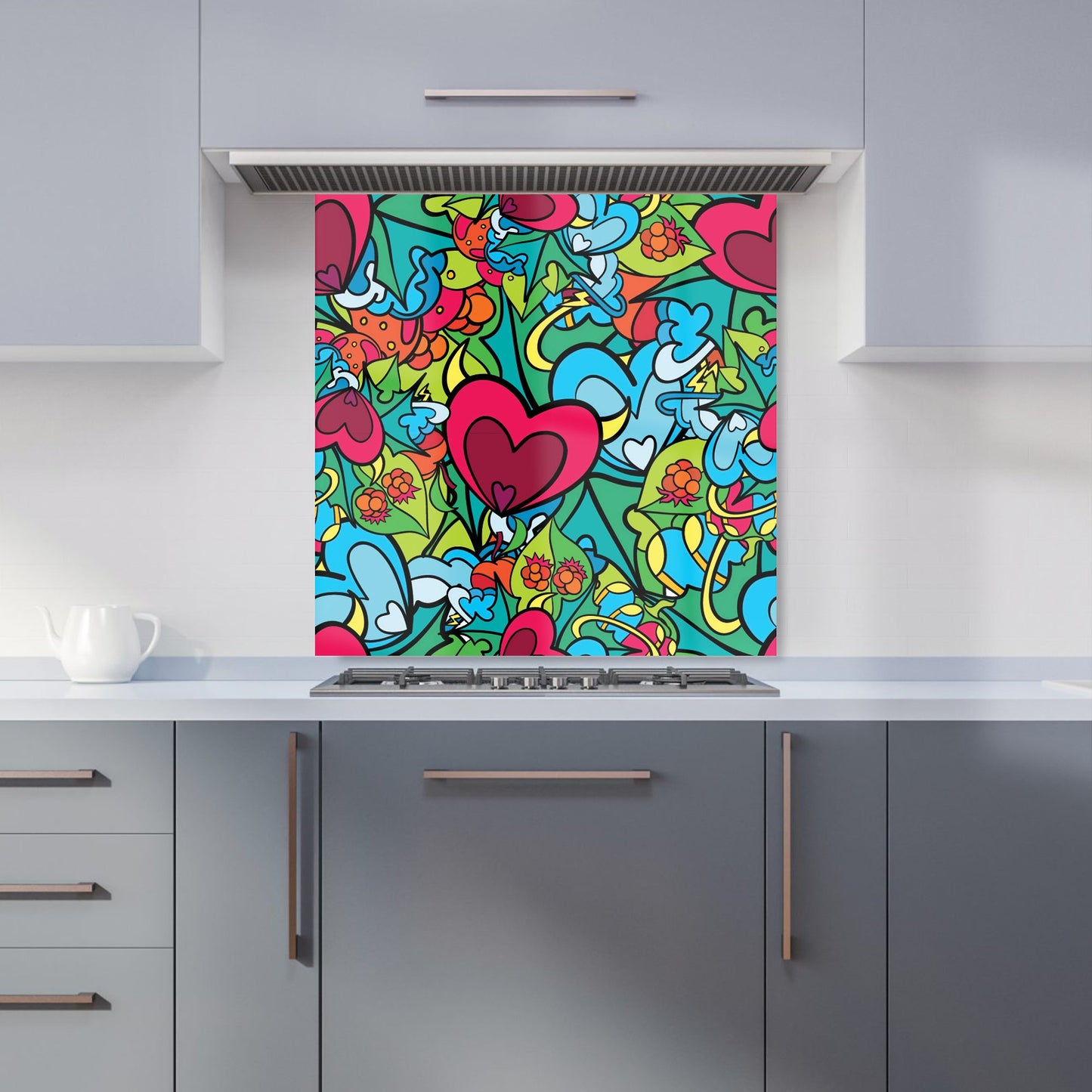 Hippie Psychedelic Pattern Kitchen Splashback