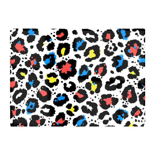 Coloured Leopard Print Glass Chopping Board