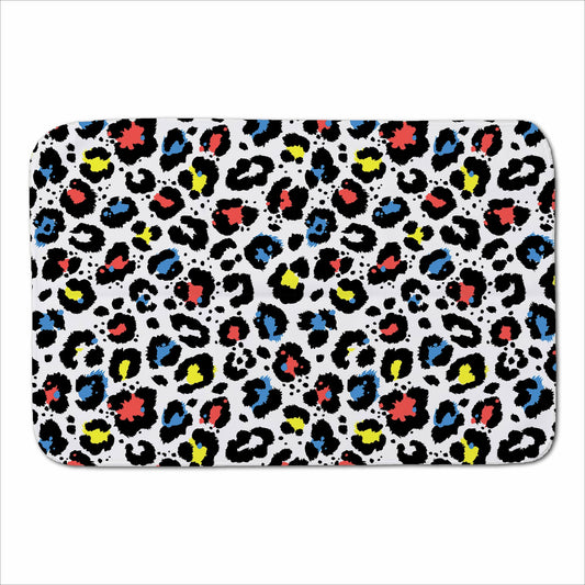 Coloured Leopard Print Sherpa Blanket