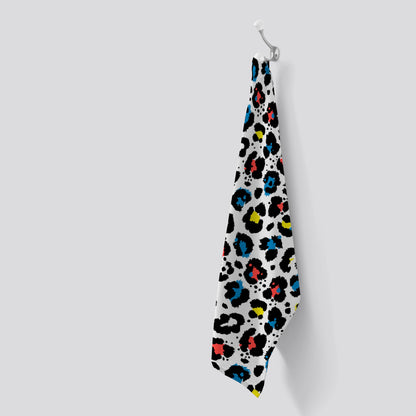 Coloured Leopard Print Tea Towel