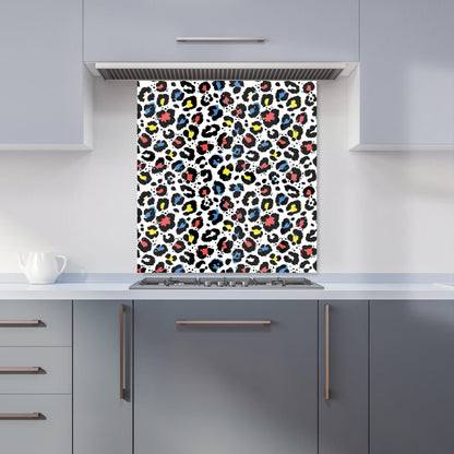 Coloured Leopard Print Kitchen Splashback