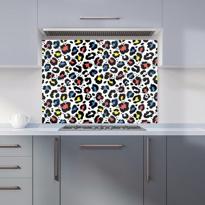 Coloured Leopard Print Kitchen Splashback