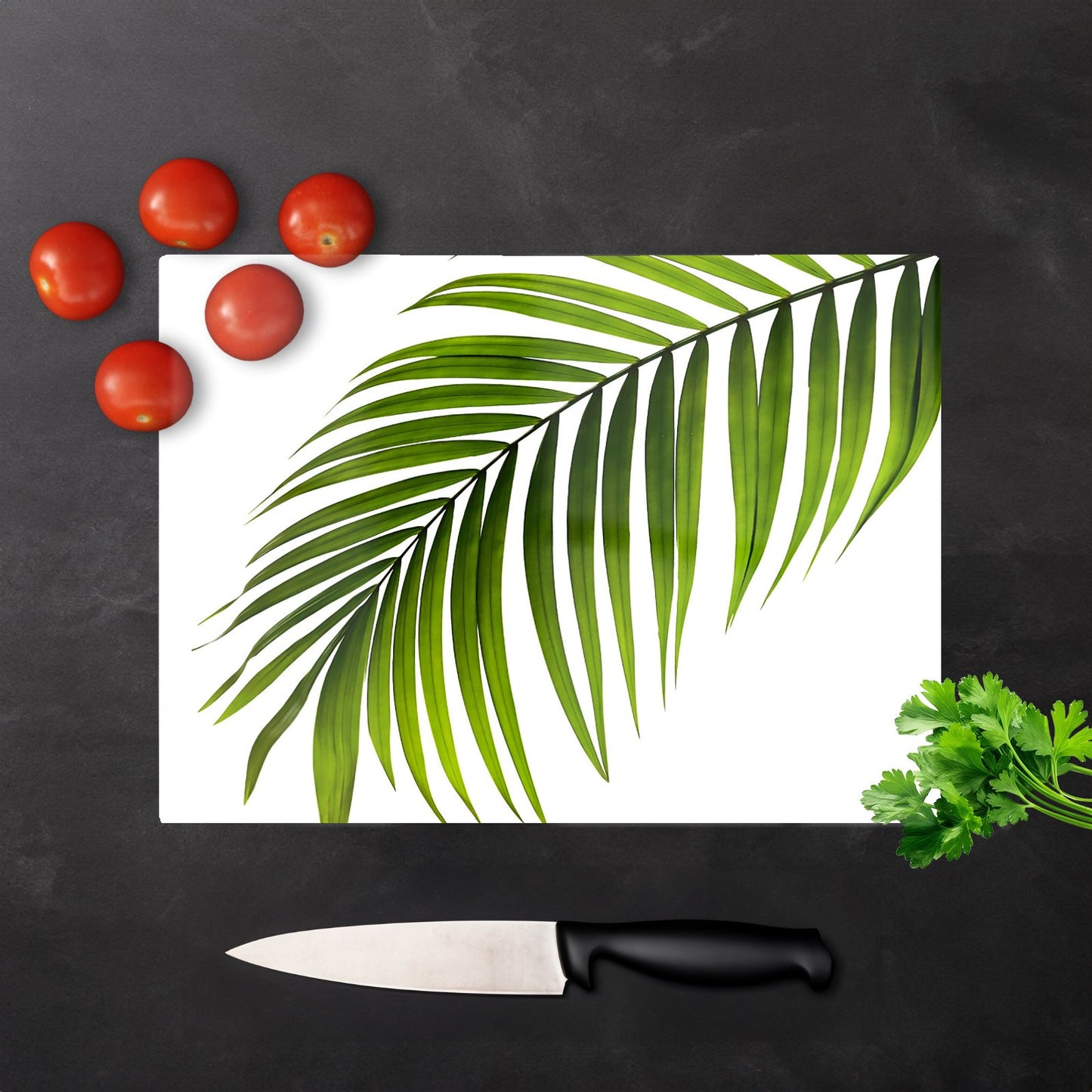Single Palm Leaf Glass Chopping Board