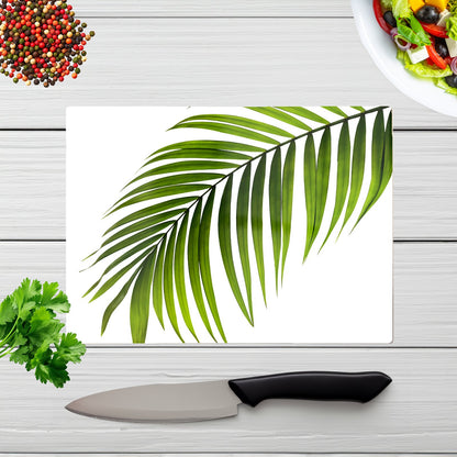 Single Palm Leaf Glass Chopping Board