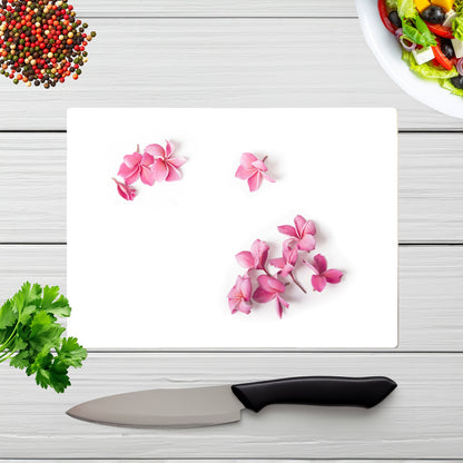 Pink Frangipani Flowers Glass Chopping Board