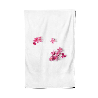 Pink Frangipani Flowers Tea Towel
