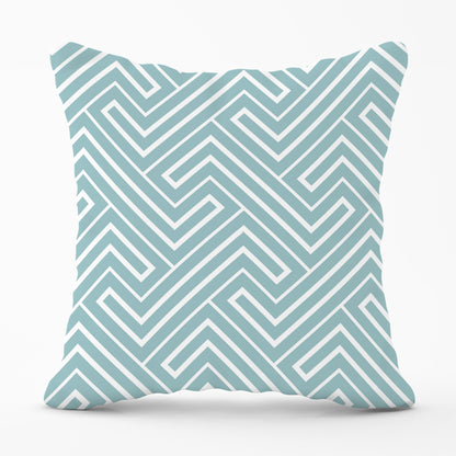 Blue And White Geometric Pattern Cushions