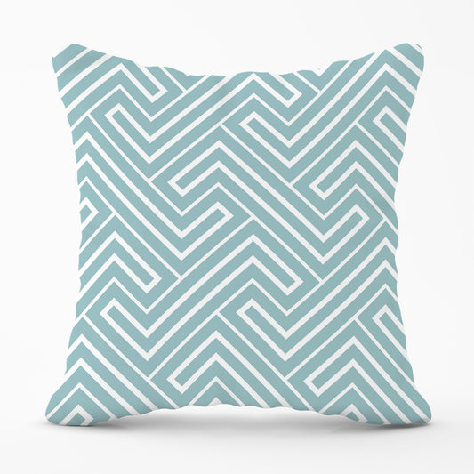 Blue And White Geometric Pattern Cushions