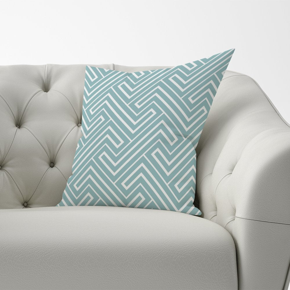 Blue And White Geometric Pattern Cushions