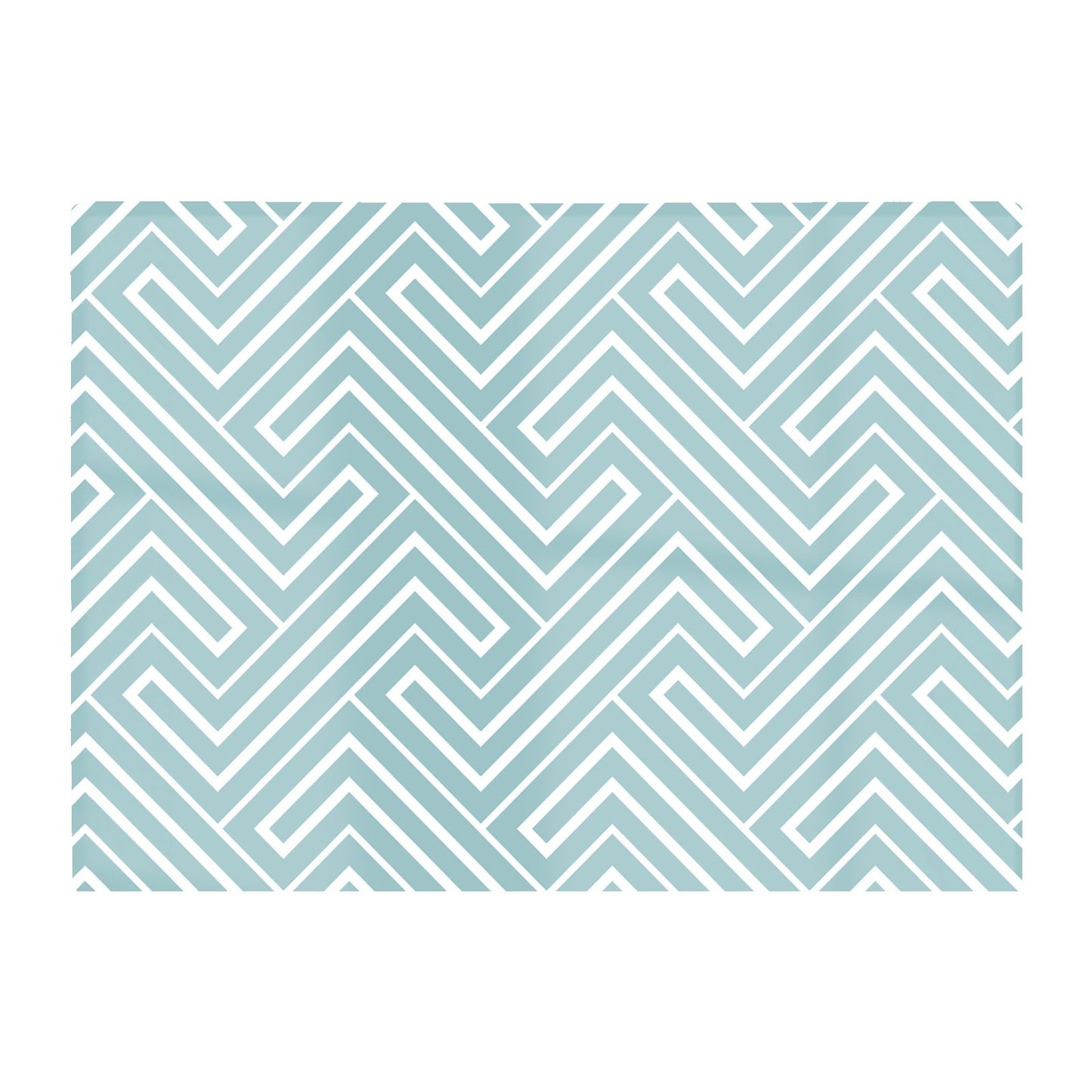 Blue And White Geometric Pattern Glass Chopping Board