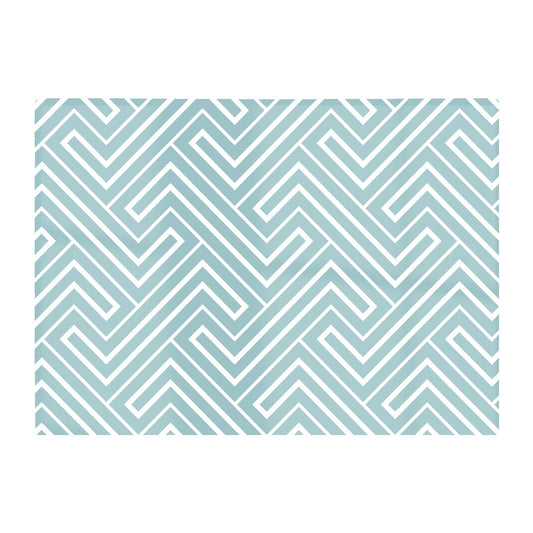 Blue And White Geometric Pattern Glass Chopping Board